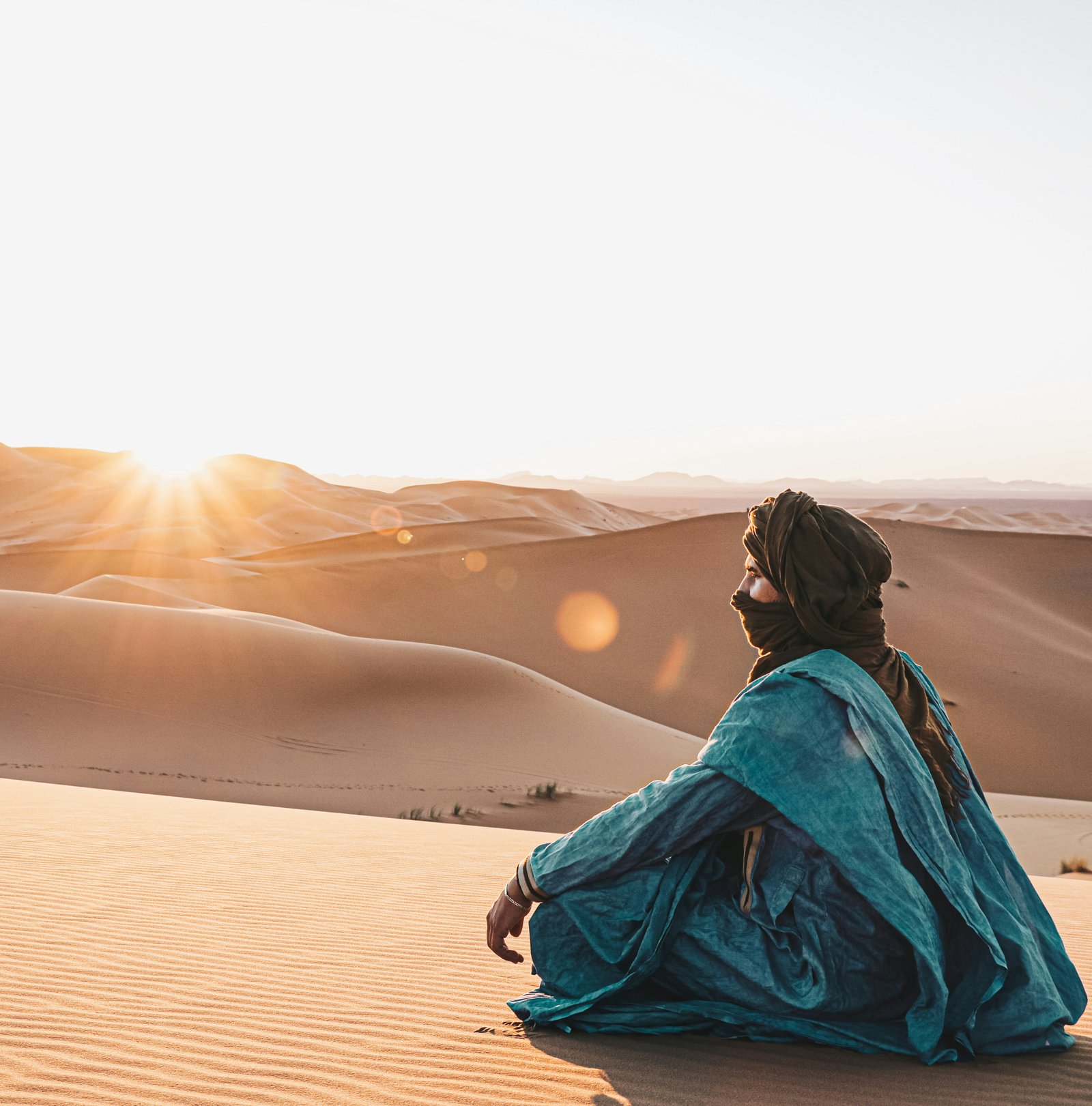 Sunrise over the sand dunes of Merzouga