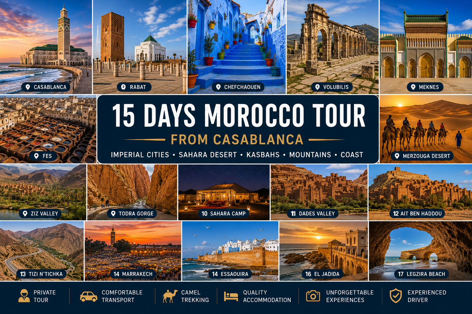 15 days Grand tour from casablanca