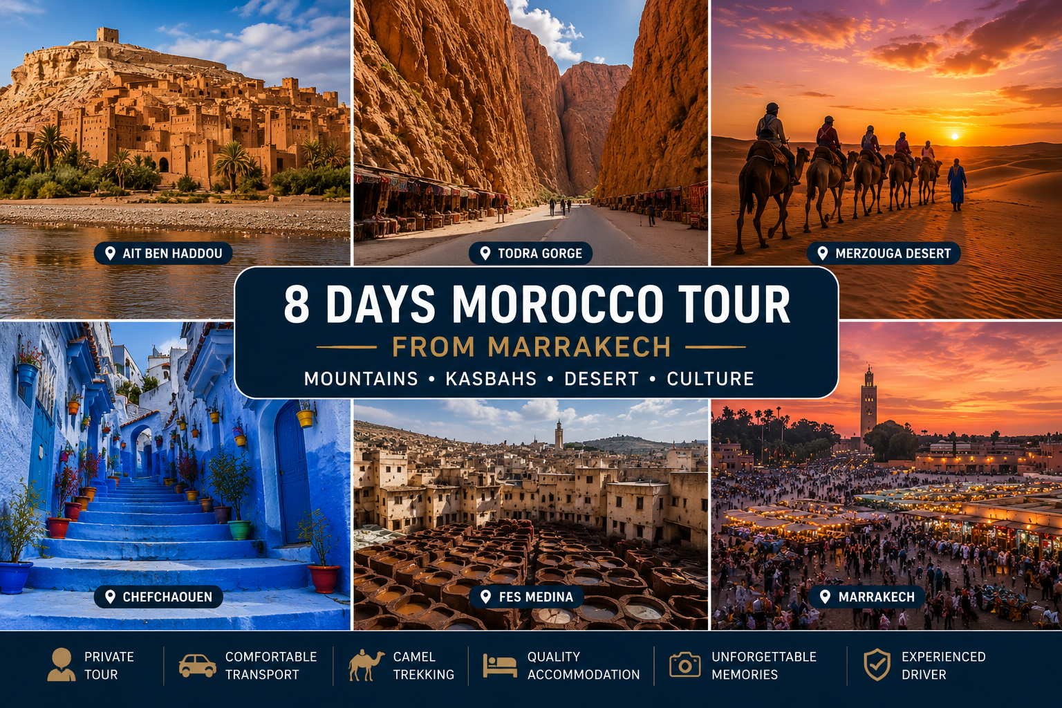 8-day morocco tour from marrakech to casablanca